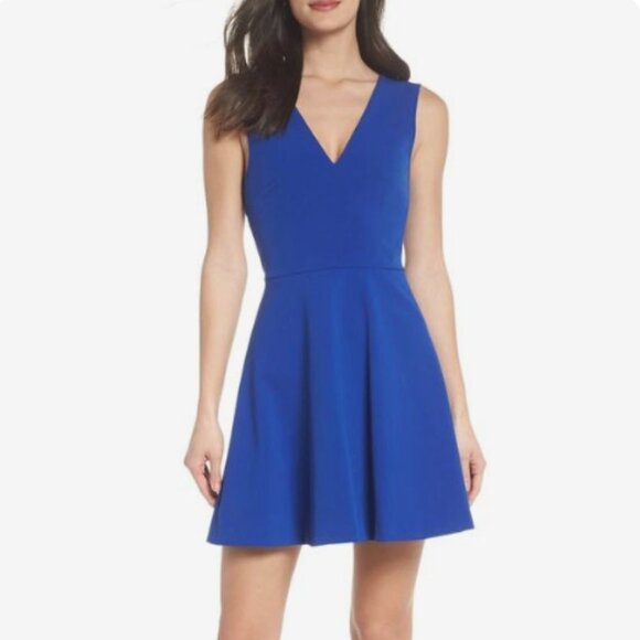 NORDSTROM Felicity & Coco Women's Cutout Fit & Flare Bianca Dress Cobalt Blue XS - Picture 1 of 8